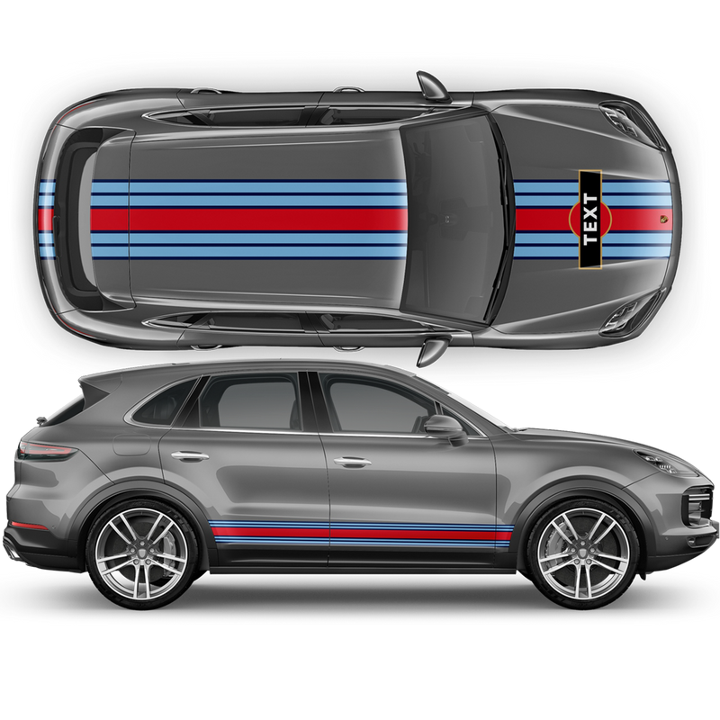 Martini Racing Stripes, for Cayenne / Macan