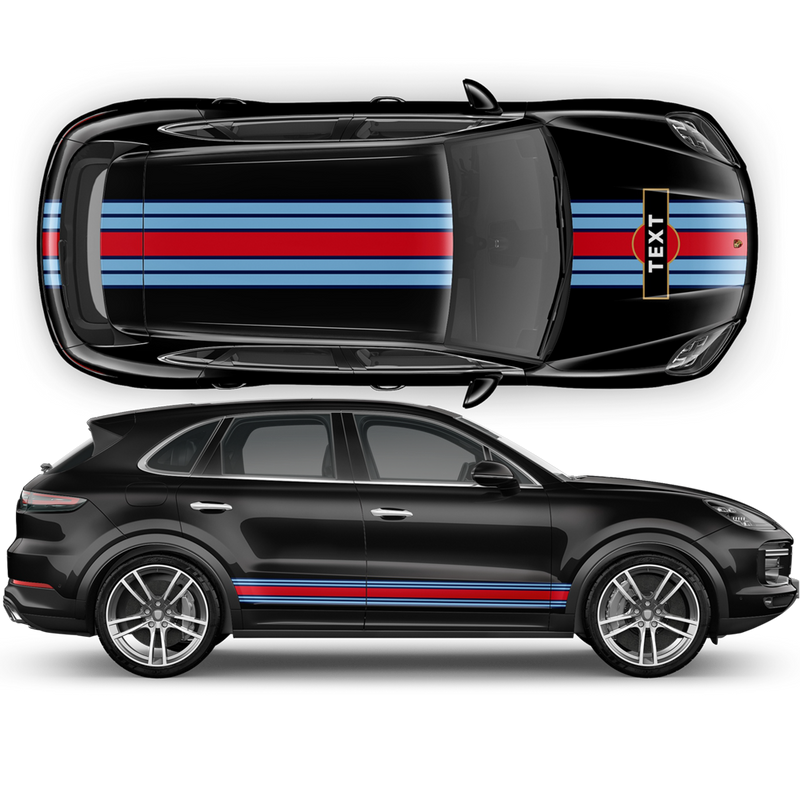 Martini Racing Stripes, for Cayenne / Macan
