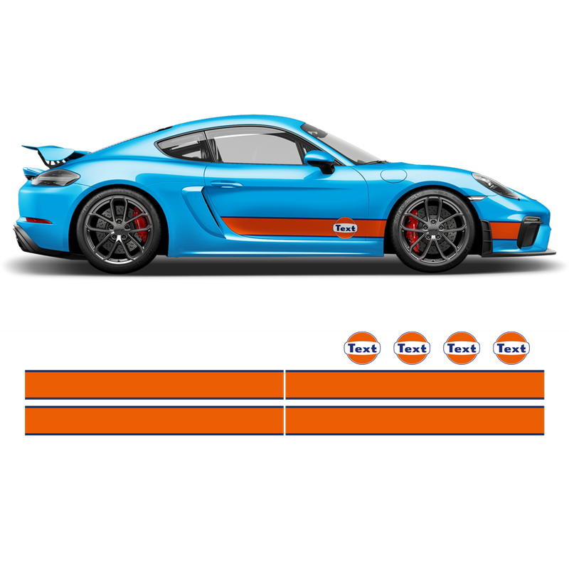 GULF Le Mans RACING STRIPES Set, Cayman / Boxster