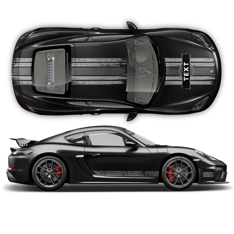 Scratched Martini Racing Stripes, Cayman / Boxster