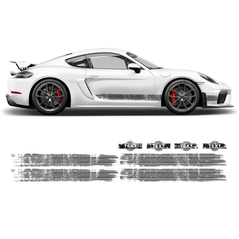 Scratched Martini Racing Stripes, Cayman / Boxster