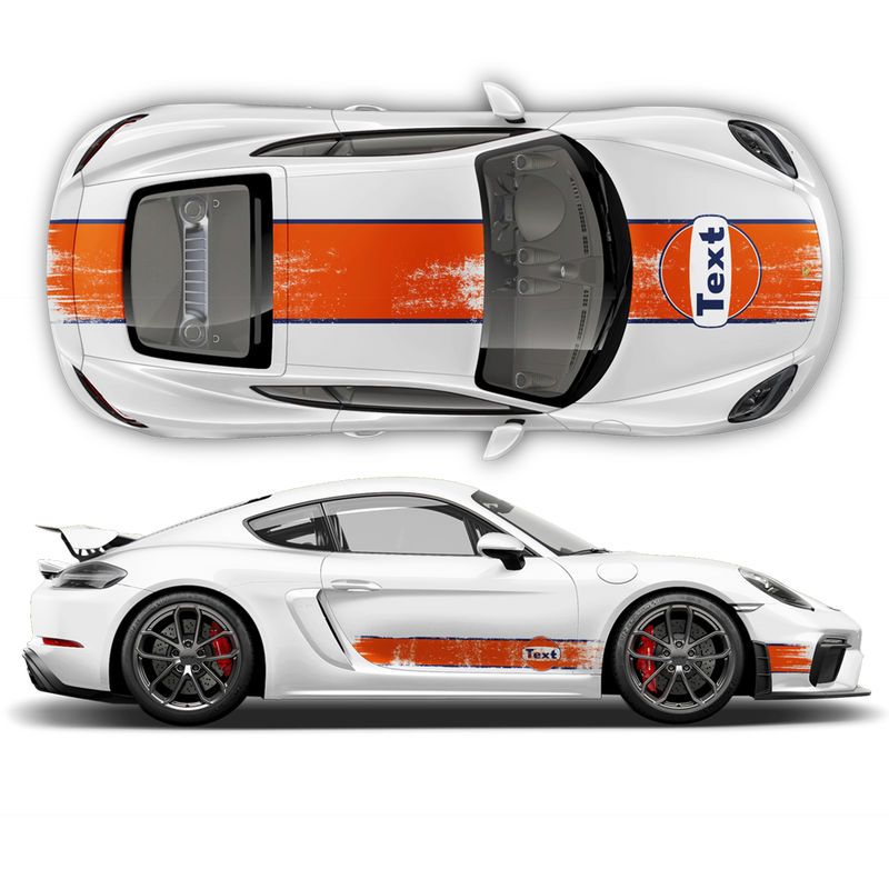GULF Le Mans Scratched Racing Stripes set, Cayman / Boxster