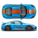 GULF Le Mans Scratched Racing Stripes set, Cayman / Boxster