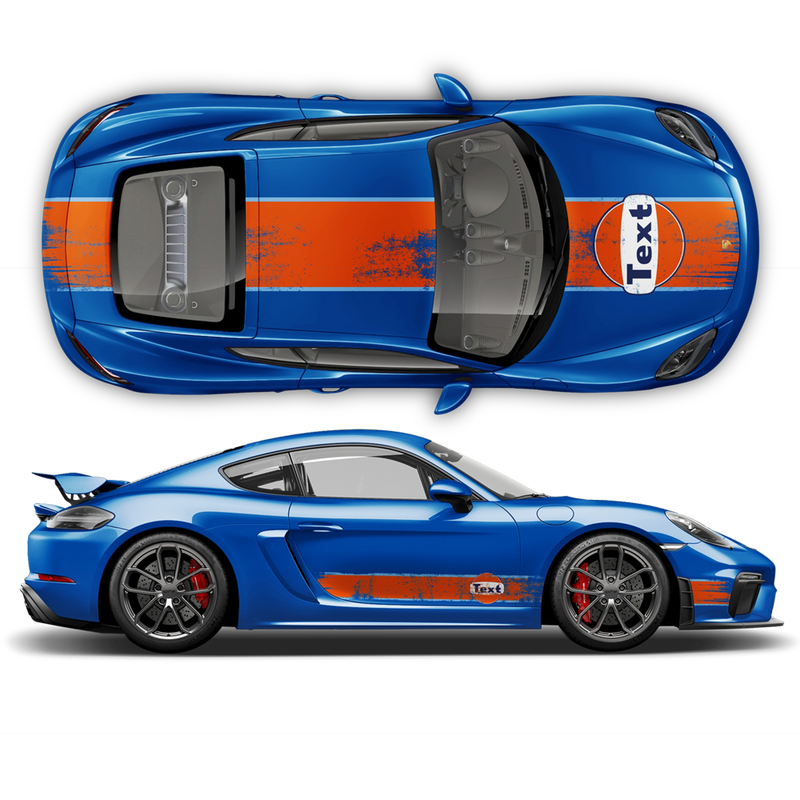 GULF Le Mans Scratched Racing Stripes set, Cayman / Boxster