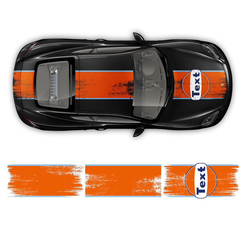 GULF Le Mans Scratched Racing Stripes set, Cayman / Boxster