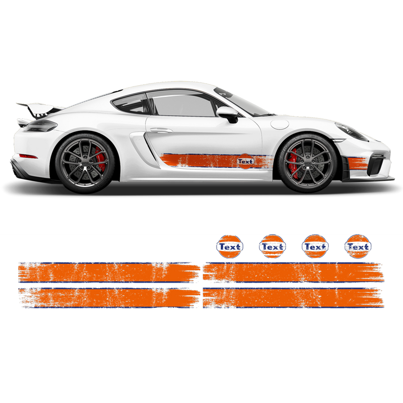 GULF Le Mans Scratched Racing Stripes set, Cayman / Boxster