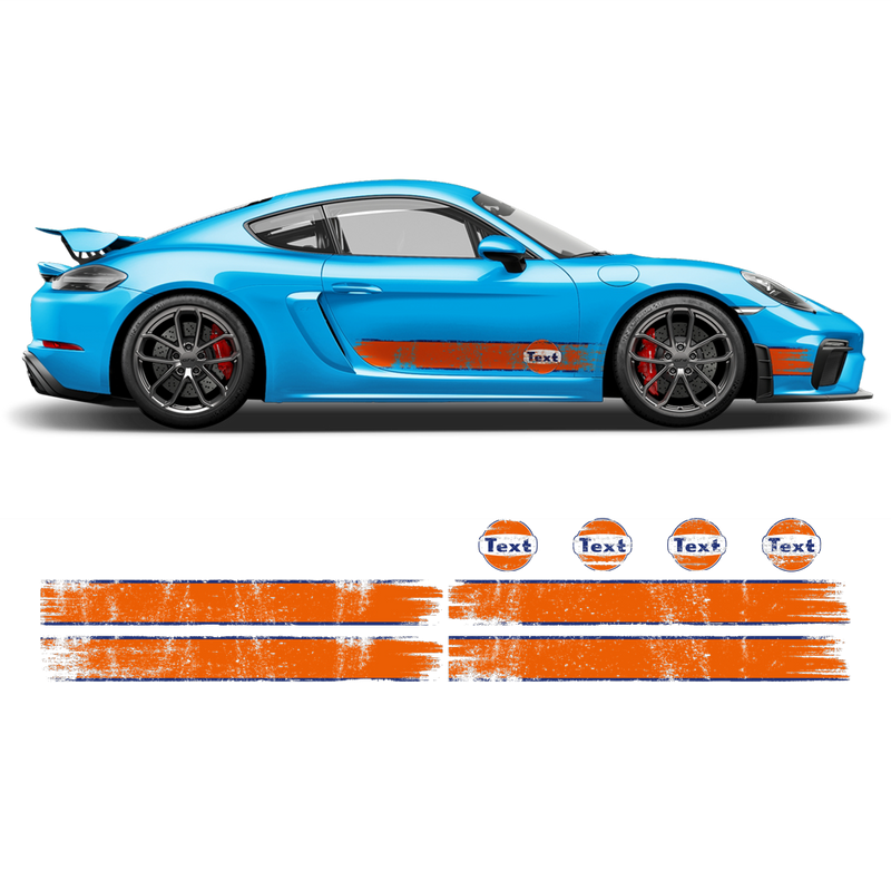 GULF Le Mans Scratched Racing Stripes set, Cayman / Boxster