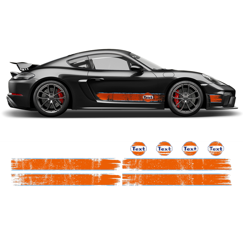 GULF Le Mans Scratched Racing Stripes set, Cayman / Boxster