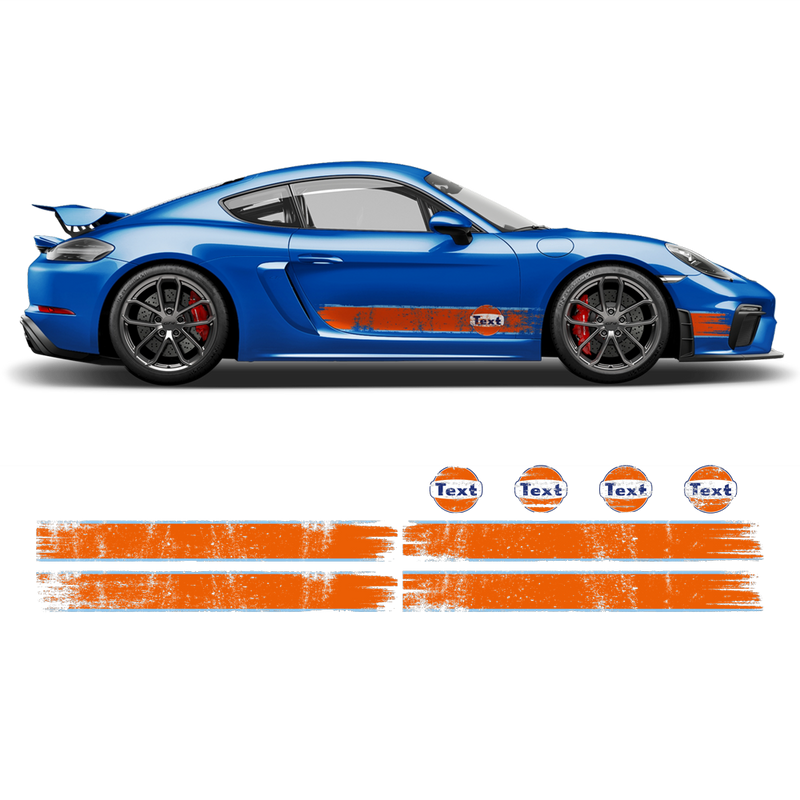 GULF Le Mans Scratched Racing Stripes set, Cayman / Boxster