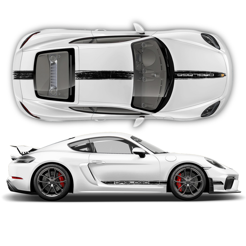 Scratched Racing Stripes set, Carrera / Cayman / Boxster 2005 - 2024