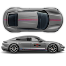 Scratched Thin Martini Racing Stripes Set, for Porsche Taycan