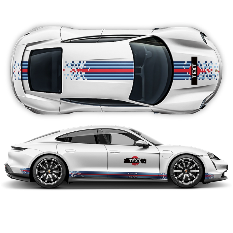Pixel Martini Racing stripes set, for Taycan Cross Turismo / Sedan