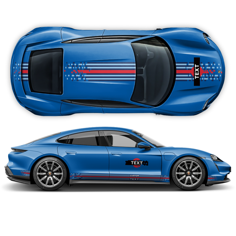 Pixel Martini Racing stripes set, for Taycan Cross Turismo / Sedan
