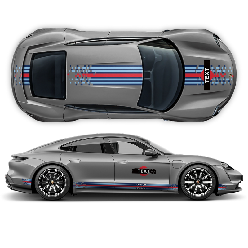 Pixel Martini Racing stripes set, for Taycan Cross Turismo / Sedan