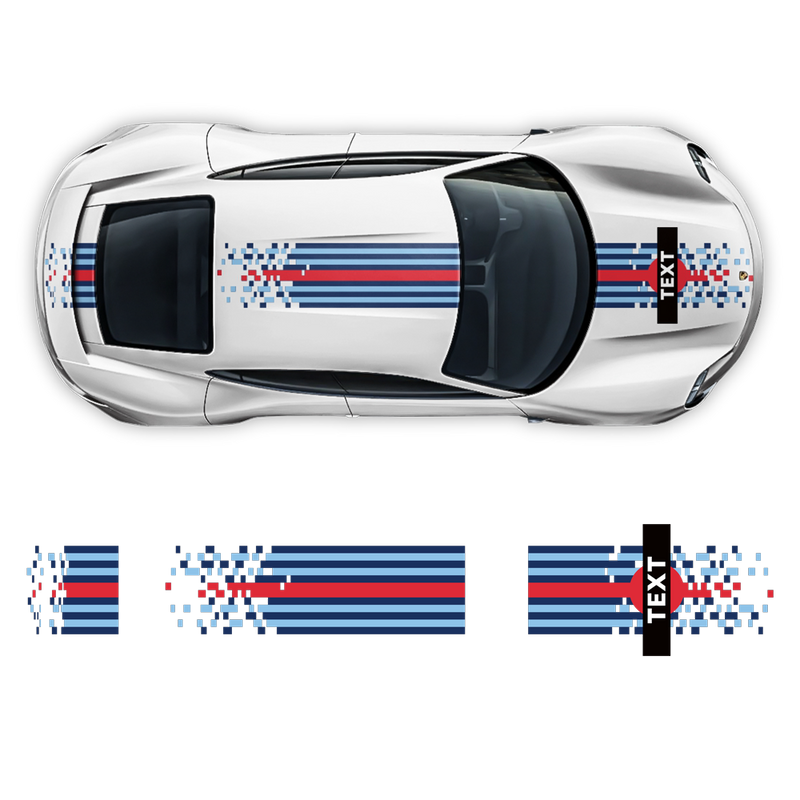 Pixel Martini Racing stripes set, for Taycan Cross Turismo / Sedan