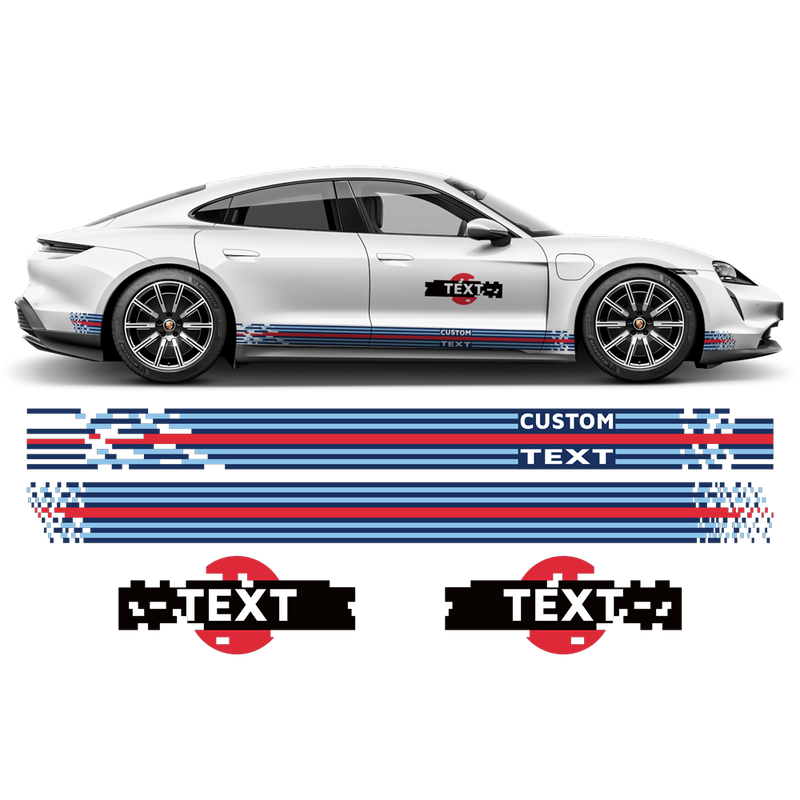 Pixel Martini Racing stripes set, for Taycan Cross Turismo / Sedan