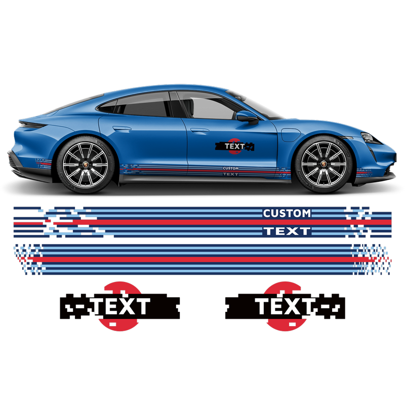 Pixel Martini Racing stripes set, for Taycan Cross Turismo / Sedan