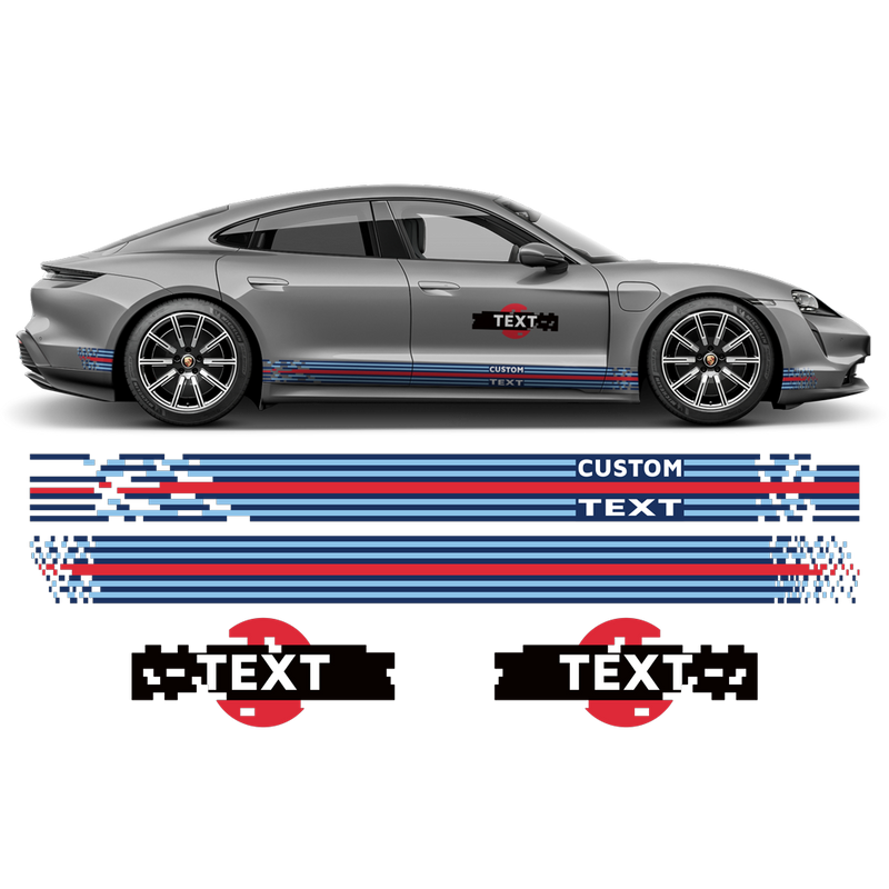 Pixel Martini Racing stripes set, for Taycan Cross Turismo / Sedan