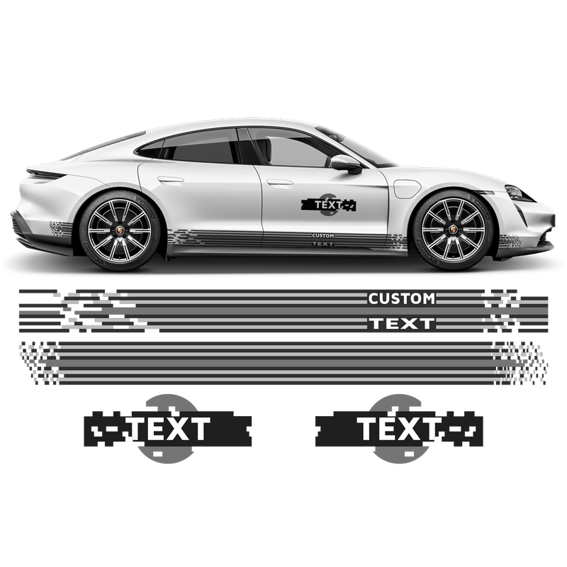 Pixel Martini Racing stripes set, for Taycan Cross Turismo / Sedan