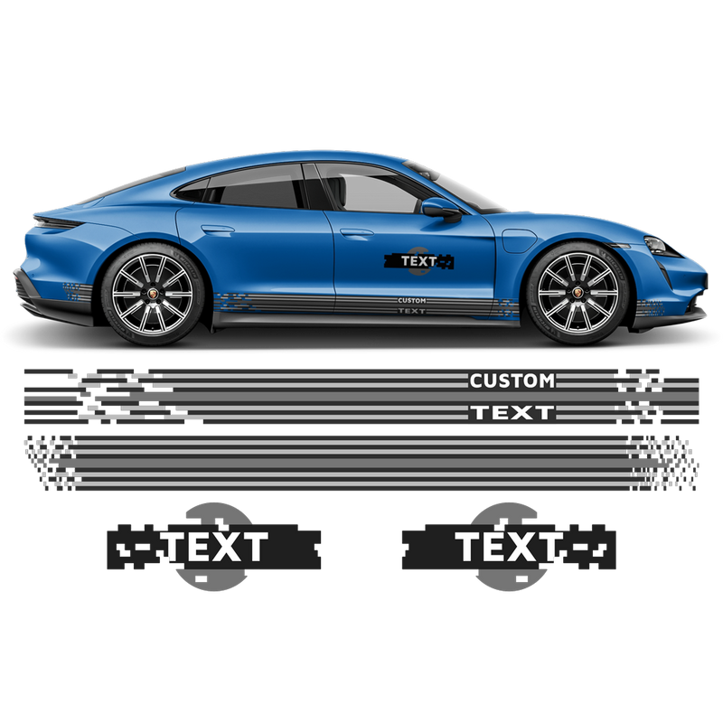 Pixel Martini Racing stripes set, for Taycan Cross Turismo / Sedan