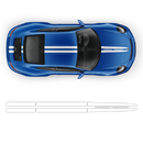 DUAL Thin Racing Stripes Over the Top, Carrera / Cayman / Boxster 2005 - 2024