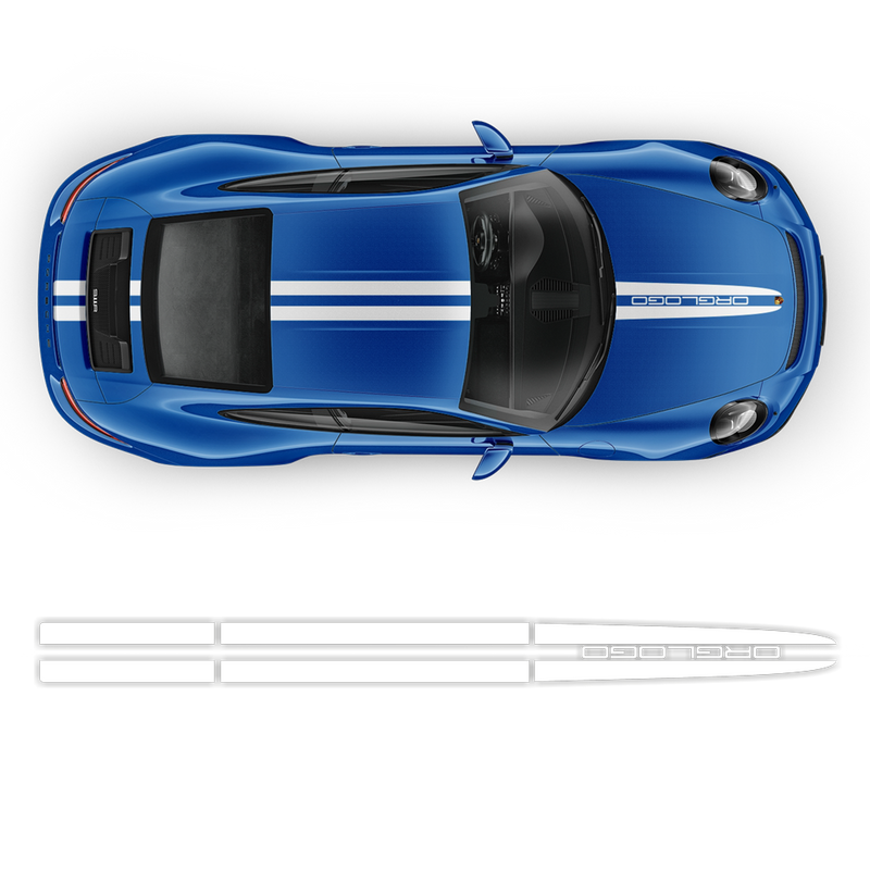 DUAL Thin Racing Stripes Over the Top, Carrera / Cayman / Boxster 2005 - 2024