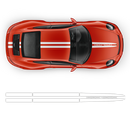 DUAL Thin Racing Stripes Over the Top, Carrera / Cayman / Boxster 2005 - 2024