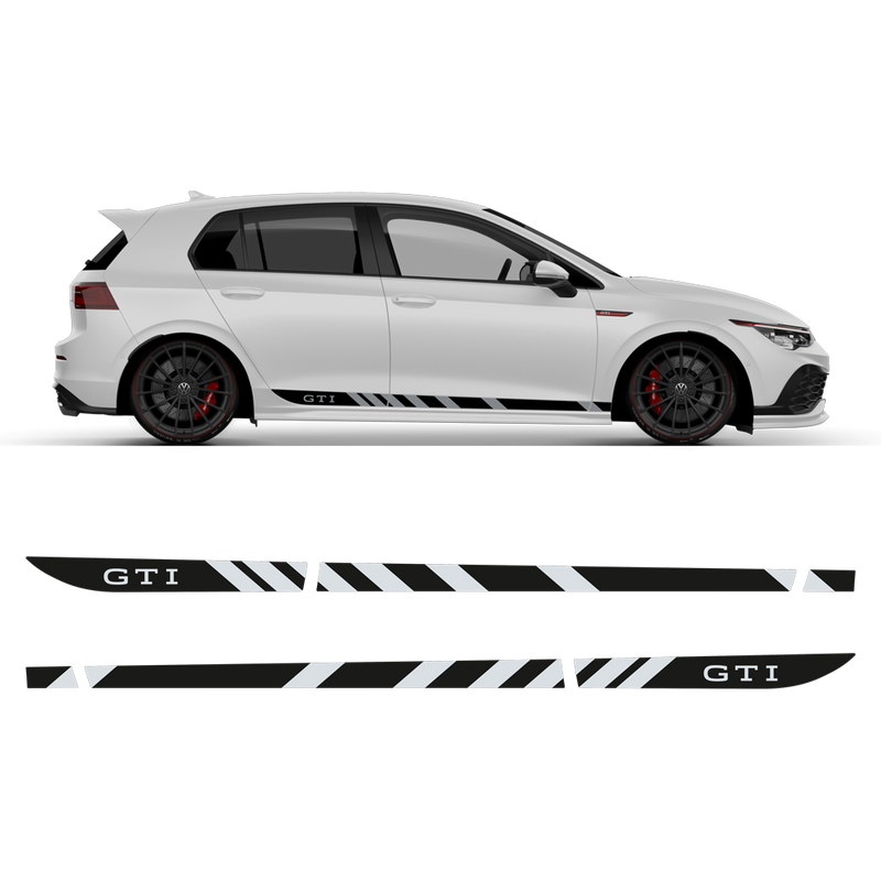 VW Golf 8 GTI Rocker stripes 2 Colors, for Golf MK8 2020 - 2024