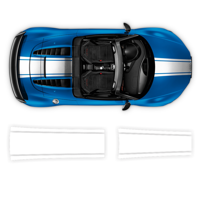 One Color Stripes Over The Top, for Audi R8 / R8 Spyder Decals - autodesign.shop