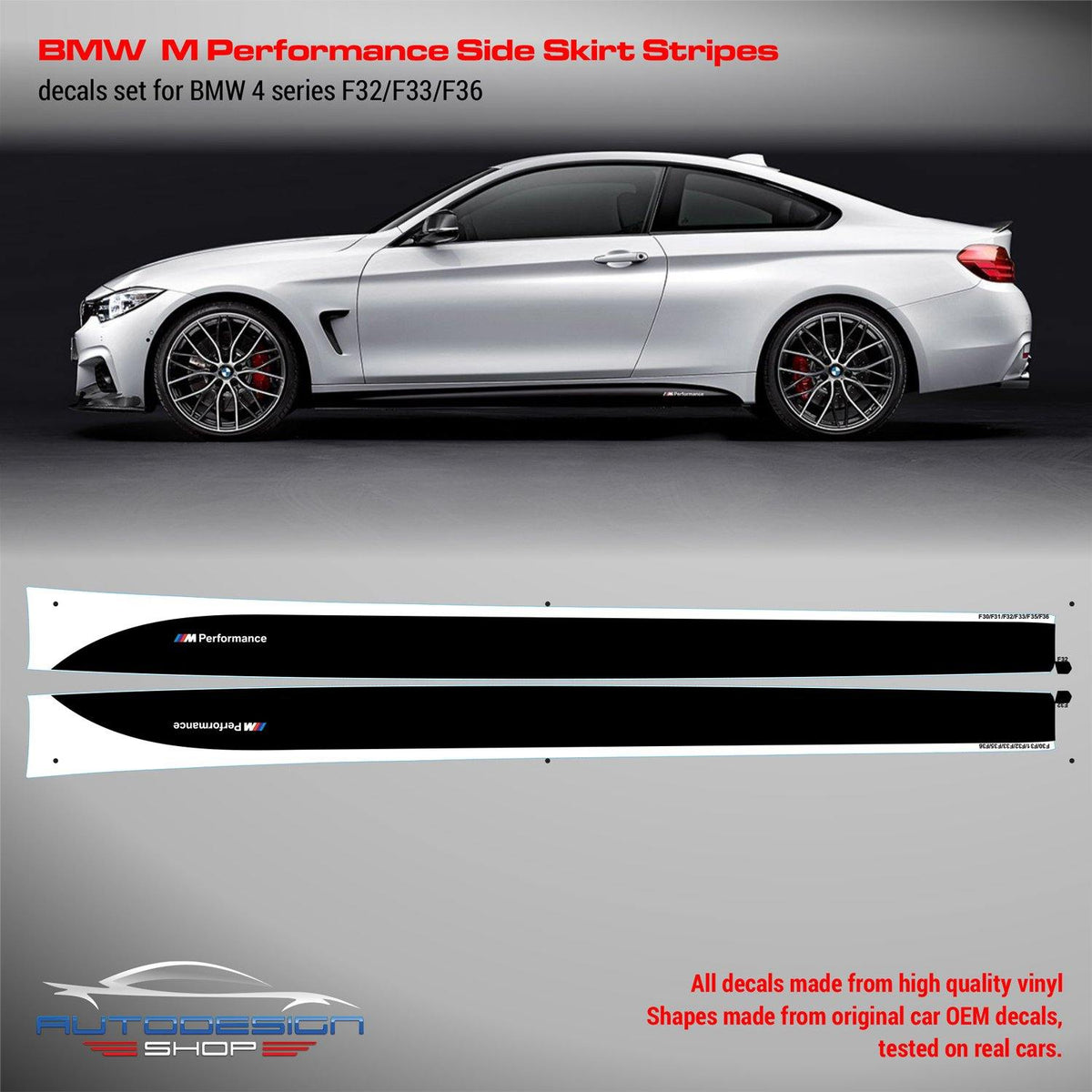 BMW M Performance Set of Side Stripes for M4 F30/ F31/ F32 / F33