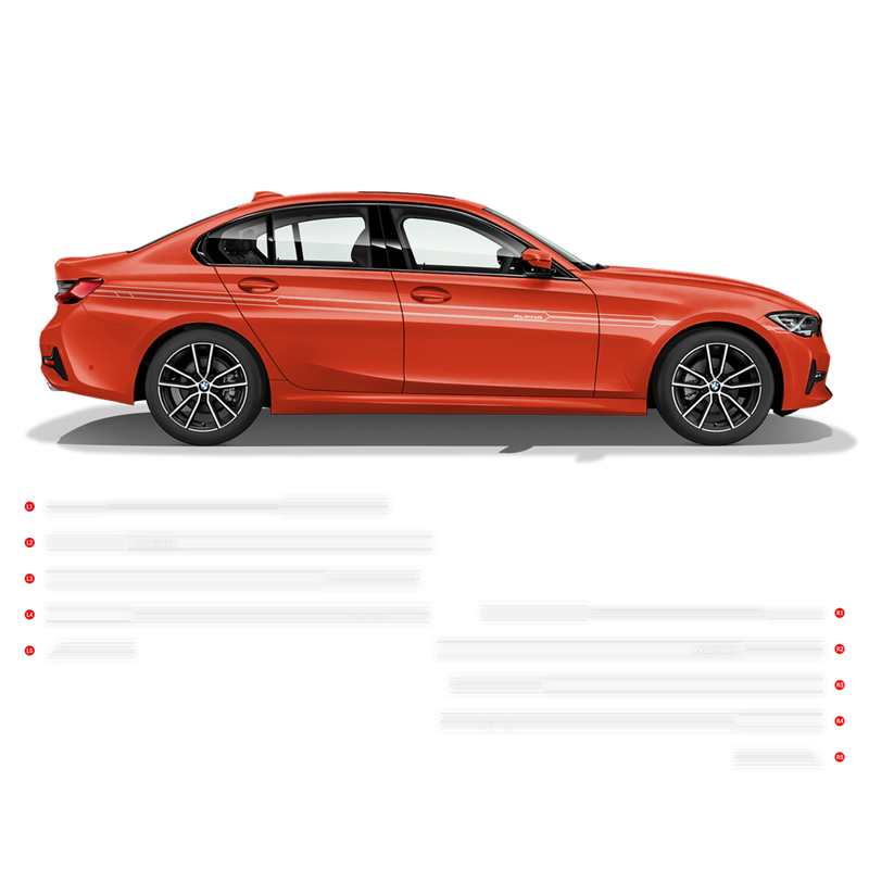 ALPINA Racing Side Stripes Set, for BMW 3 series /4 series
