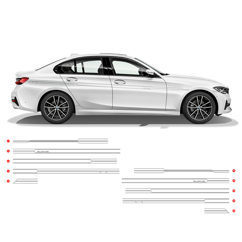 ALPINA Racing Side Stripes Set, for BMW 3 series /4 series