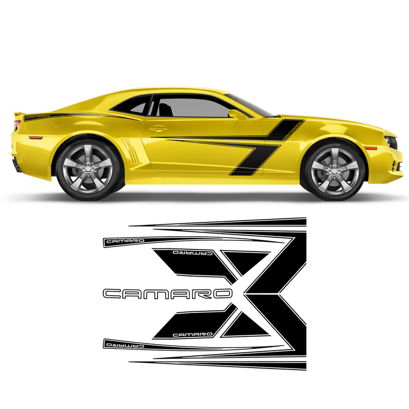 T-Stripes Side Graphic, Camaro 2010 - 2015 black
