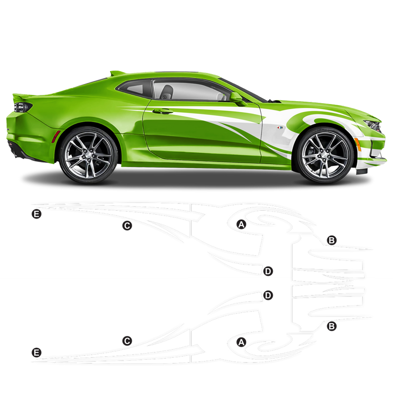 TRIBAL Side Graphic in one color, Camaro 2010 - 2020 black