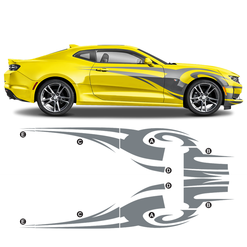 TRIBAL Side Graphic in one color Camaro 2010 2020 autodesign.shop