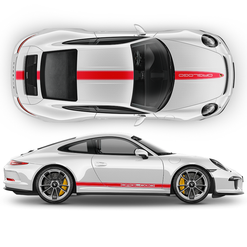 Racing Decals set in one color, Carrera red gloss