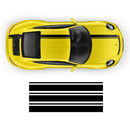 Asymmetrical Racing Stripes set, Carerra black