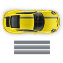 Asymmetrical Racing Stripes set, Carerra black