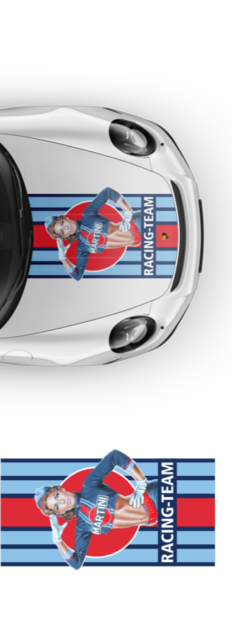 Martini Pin Up Girl Racing stripes set, for Carrera Decals - autodesign.shop