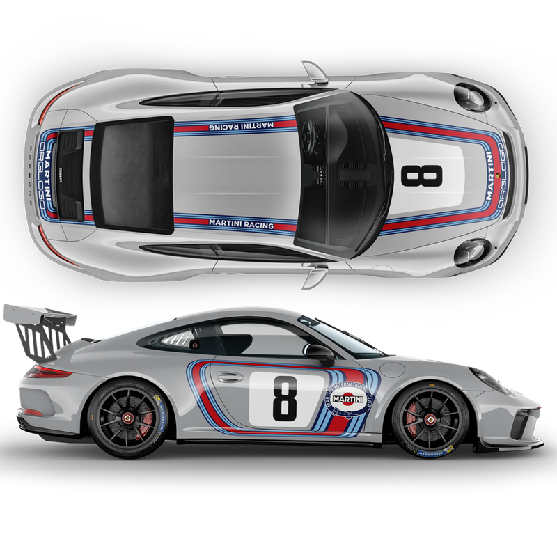 Retro Style Martini Racing Stripes Set, for Carrera 1999 - 2023  (996/997/991/992)