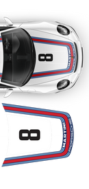 RETRO STYLE MARTINI RACING STRIPES SET, for CAYMAN 2005 - 2021 Decals - autodesign.shop