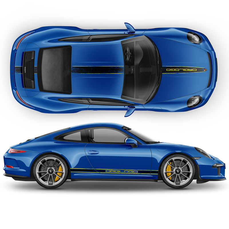 Scratched Two Colors Racing Stripes set, Carrera– autodesign.shop