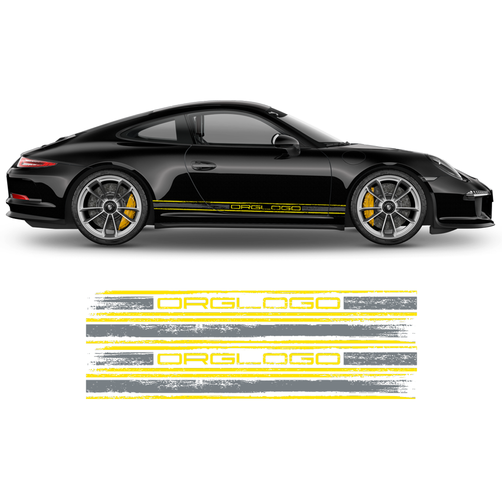 Scratched Two Colors Racing Stripes set, Carrera– autodesign.shop