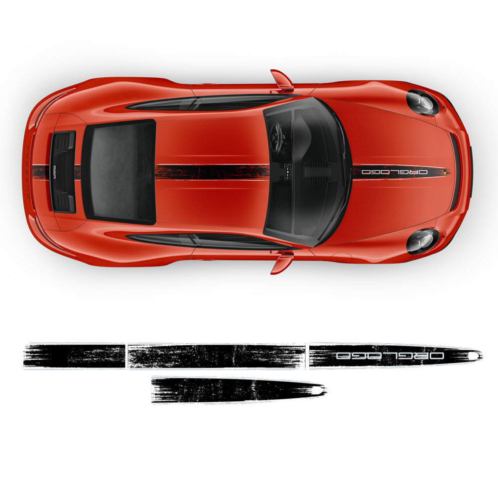 Scratched Two Colors Racing Stripes set, Carrera– autodesign.shop