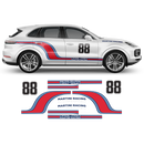 Curved Martini Racing Side Stripes, for Porsche Cayenne