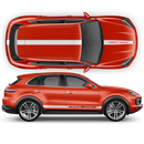 Racing Decals Set in One Color, for Porsche Cayenne / Macan black