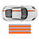 Asymmetrical Racing Stripes set, Cayman / Boxster 2005 - 2018 - autodesign.shop