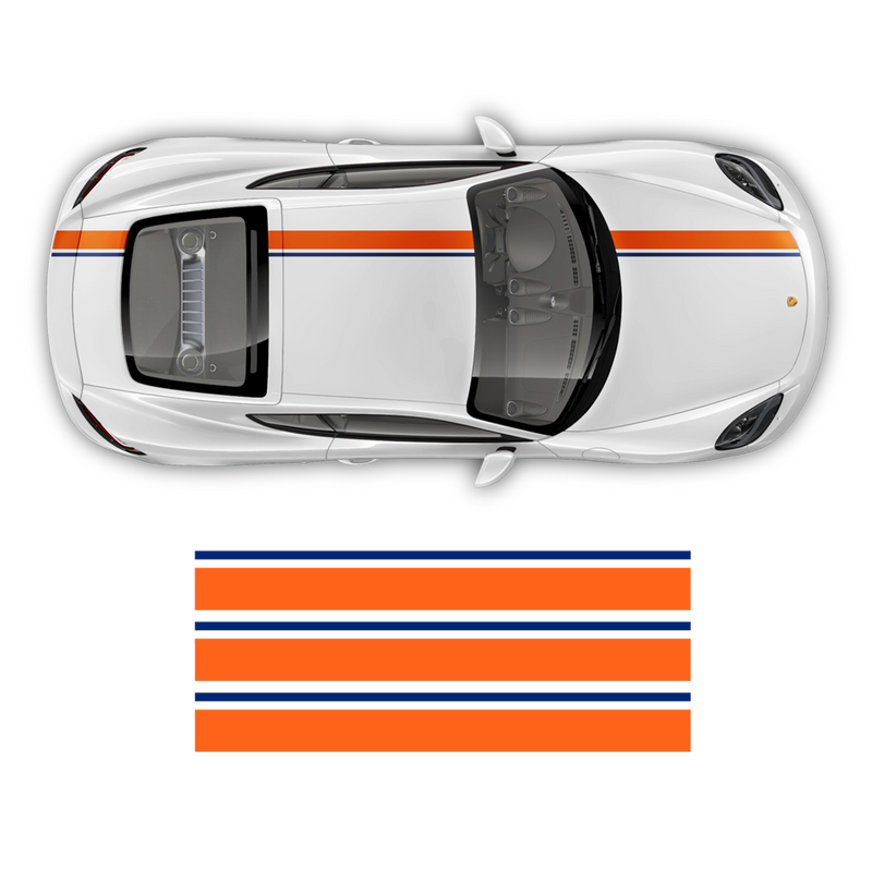 Asymmetrical Racing Stripes set, Cayman / Boxster 2005 - 2018 - autodesign.shop