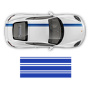 Asymmetrical Racing Stripes set, Cayman / Boxster 2005 - 2018 black