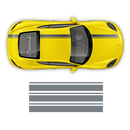 Asymmetrical Racing Stripes set, Cayman / Boxster 2005 - 2018 black